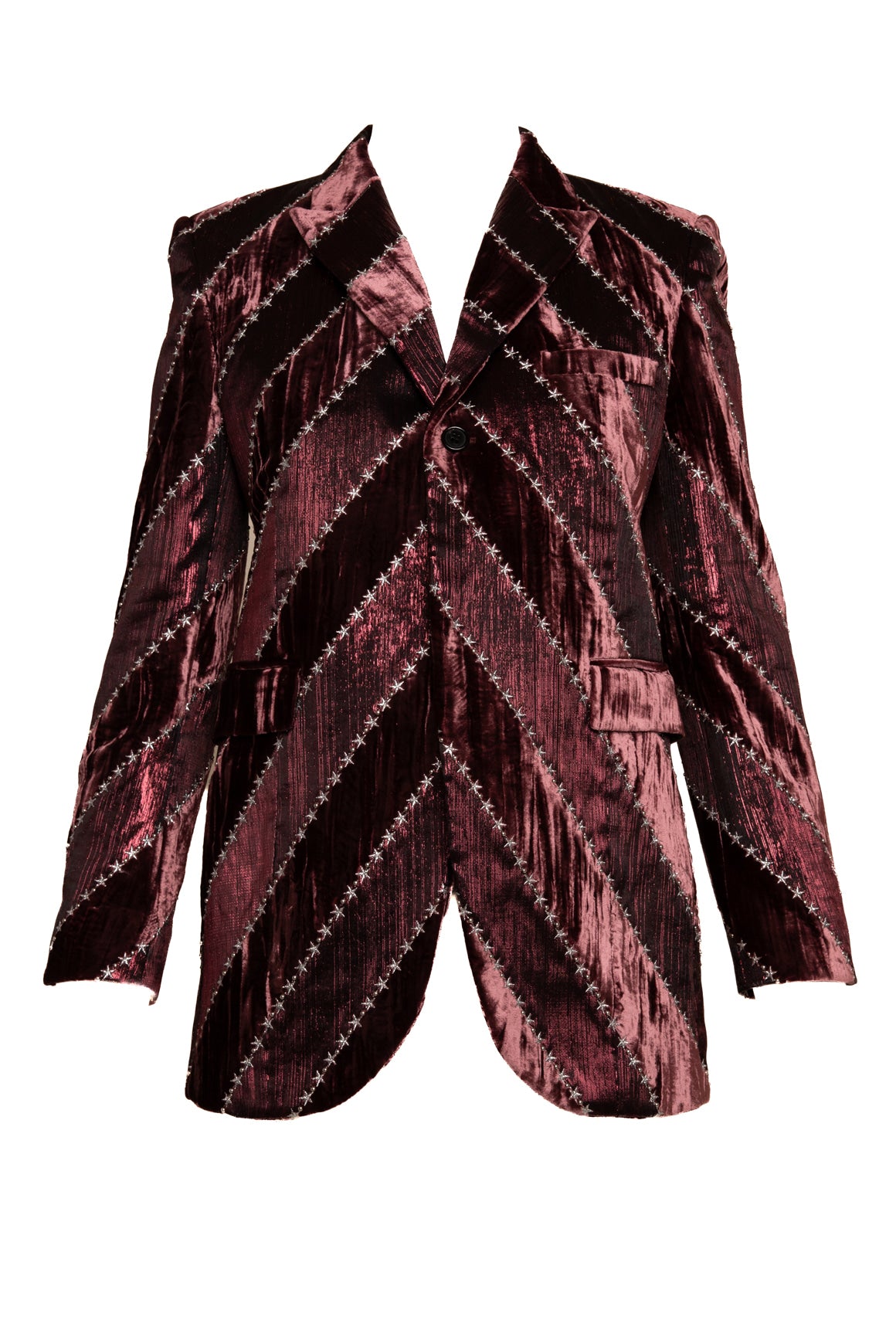 SAINT LAURENT Dark Purple Velvet Celestial Blazer (Sz. 38/6)