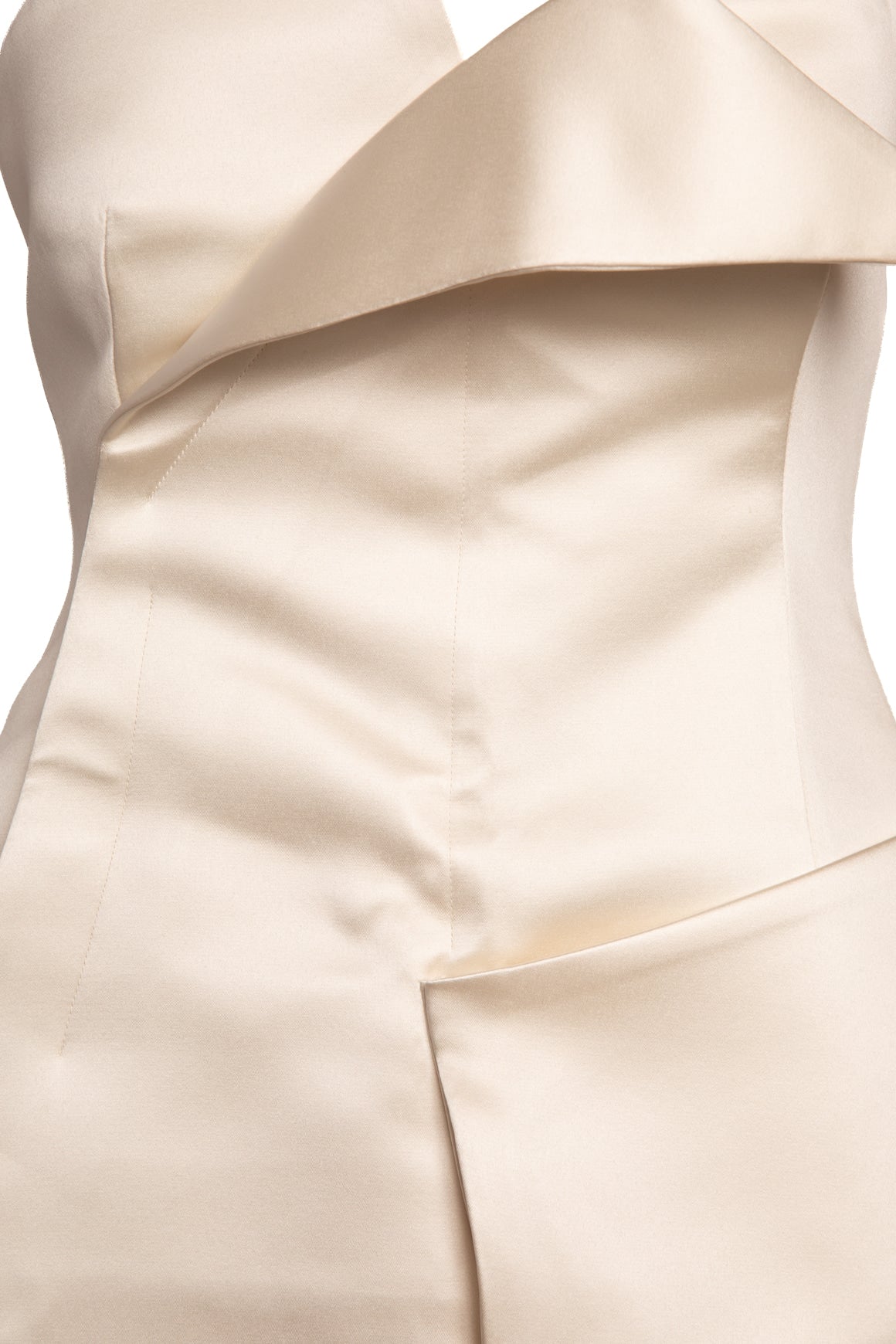 A.W.A.K.E MODE Cream Satin Tailored Strapless Top (Sz. 40/4)