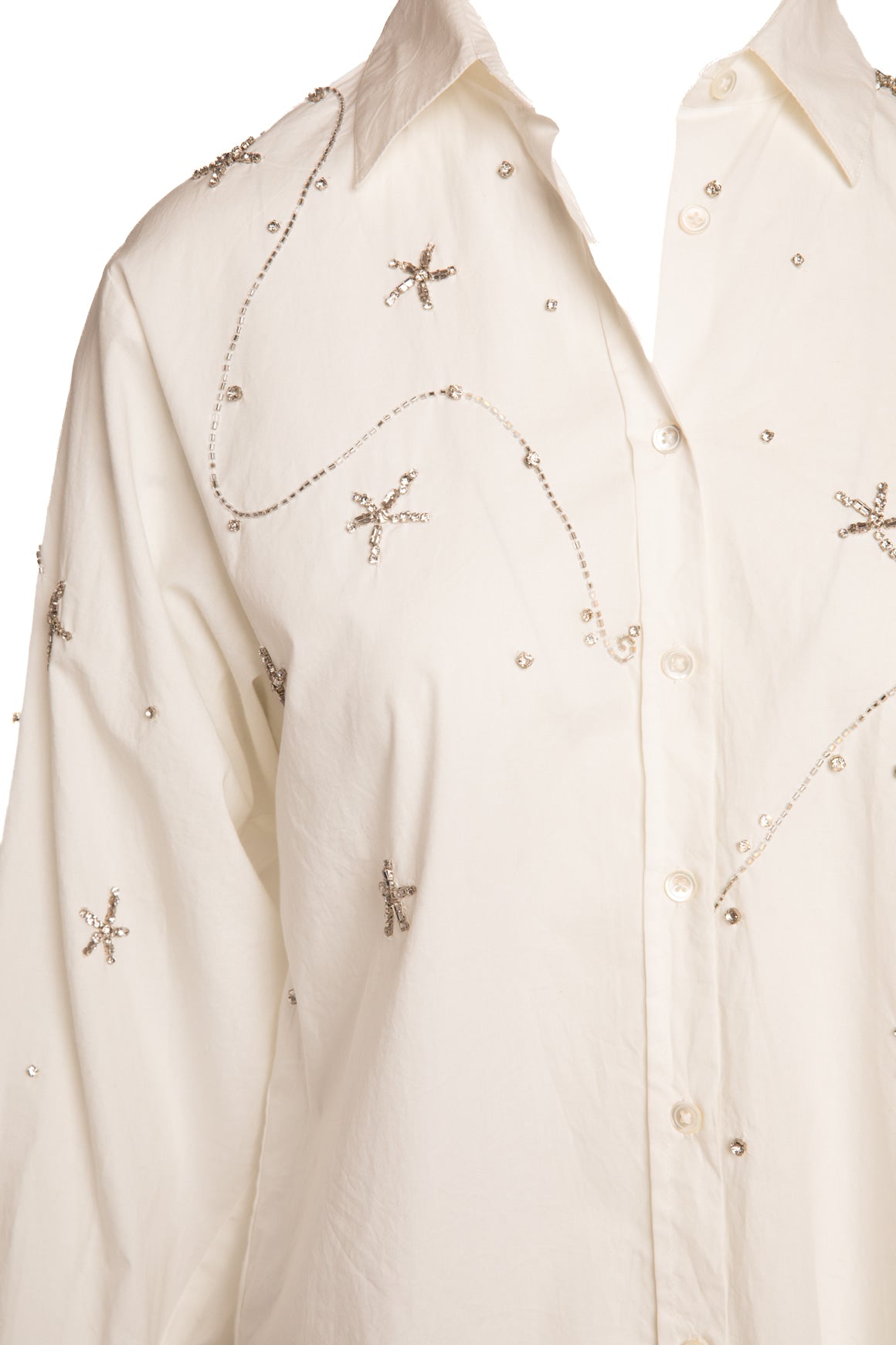 FORTE FORTE White Crystal Embellished Blouse (Sz. 0)