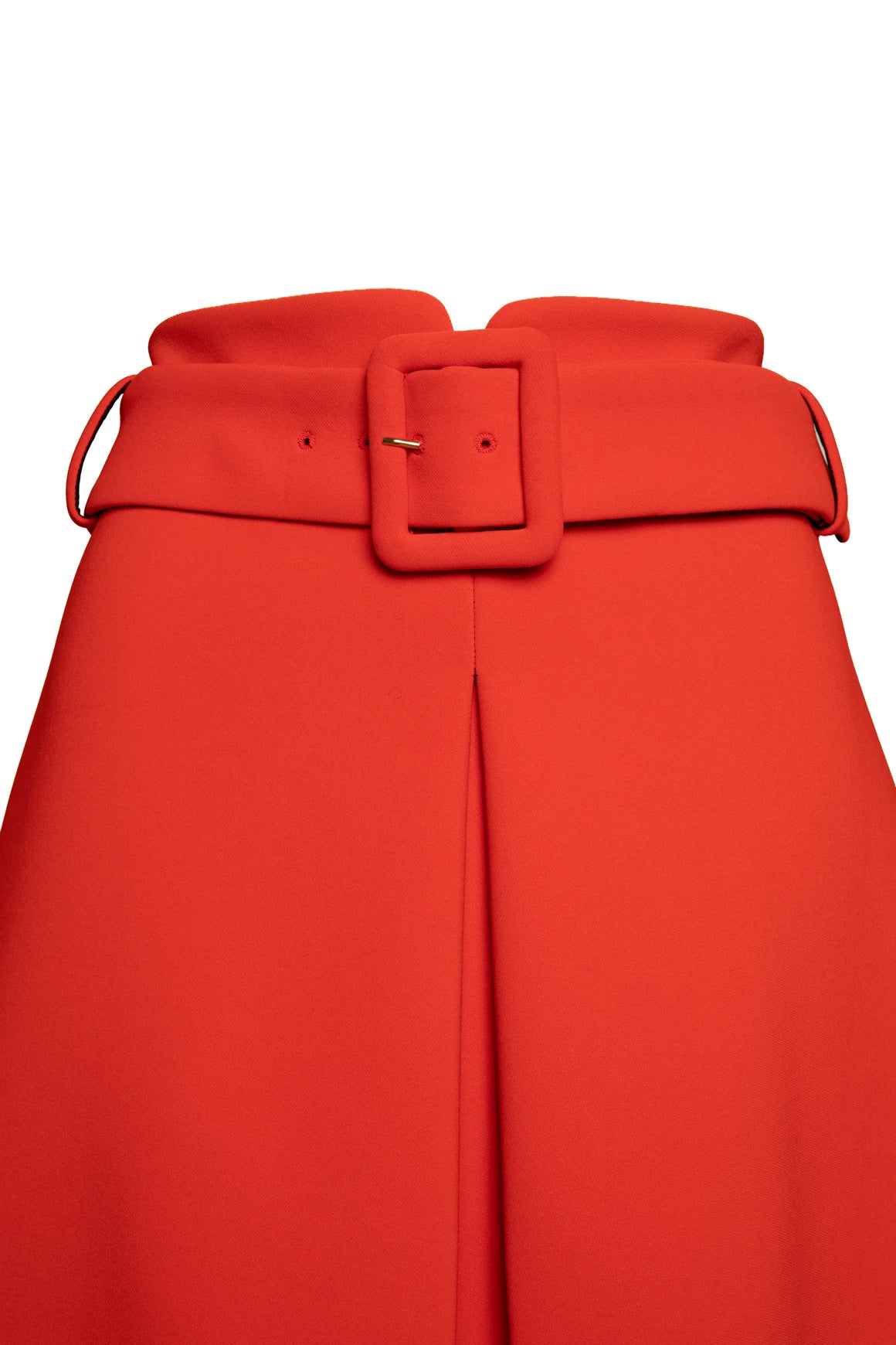 VERSACE Red Belted Front Pleat Mini Skirt (Sz. 6)