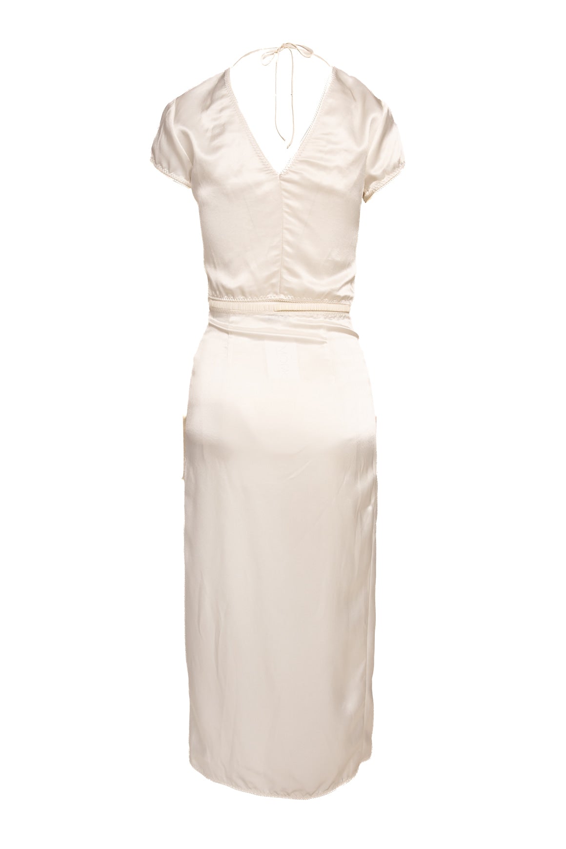 ANNA OCTOBER White Satin Top & Midi Skirt Set (Sz. 2)
