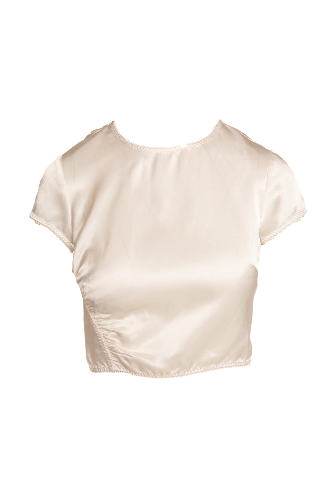 ANNA OCTOBER White Satin Top & Midi Skirt Set (Sz. 2)