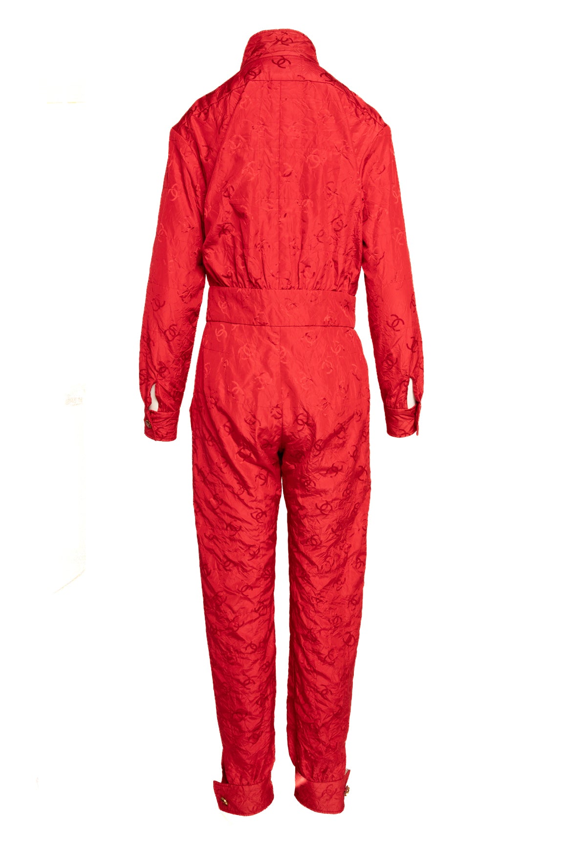 CHANEL 2023 Red CC Silk Ski Jumpsuit (Sz. 4)
